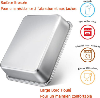 Joyfair Edelstahl Auflaufform Rechteckig 32x25x8cm für Lasagne Brownie