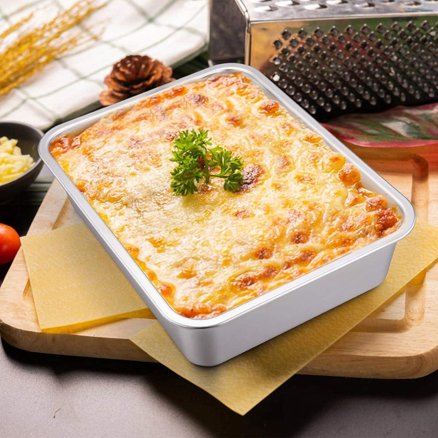 Joyfair Edelstahl Rechteckige Lasagneform 32x25x8cm Spülmaschinenfest