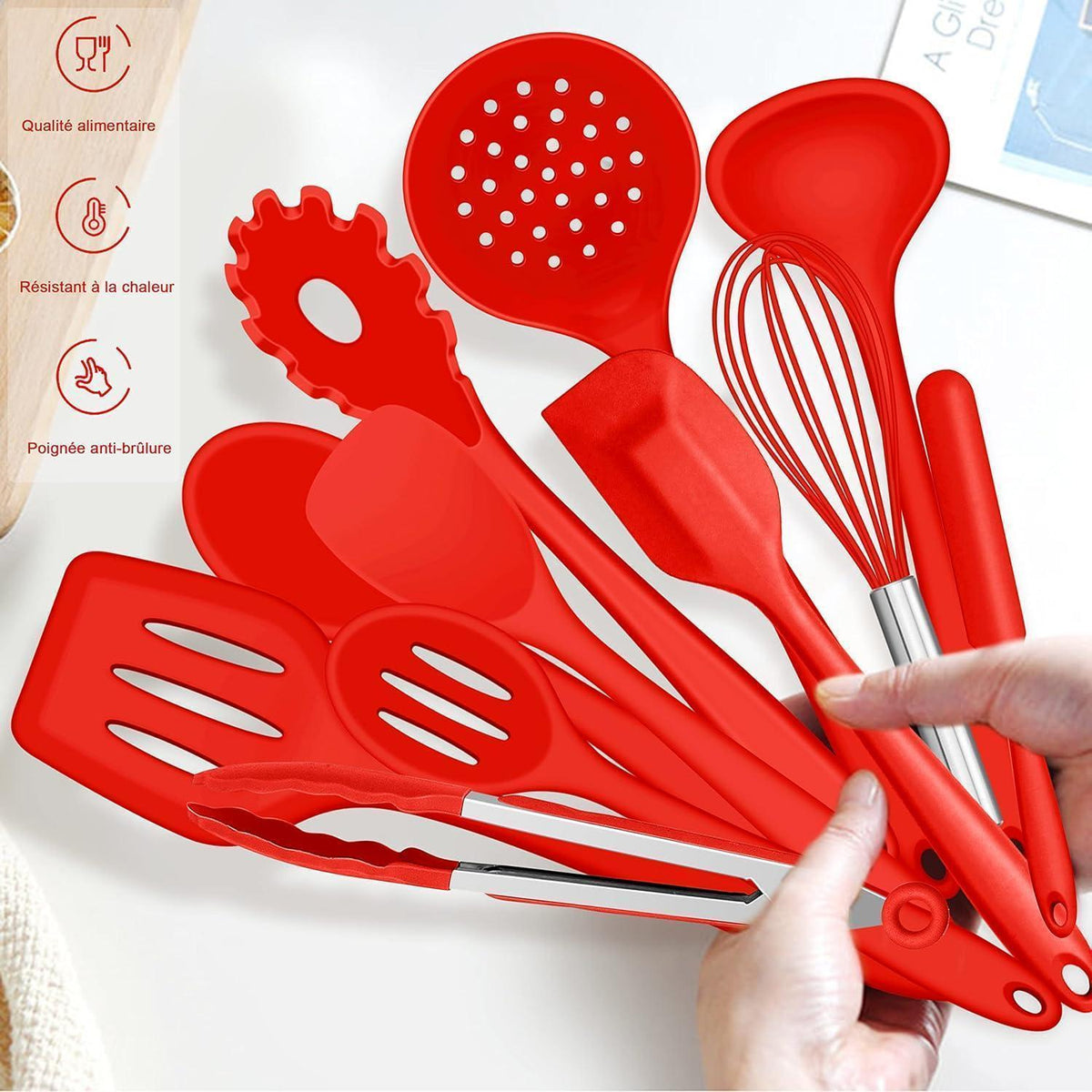 15-teiliges Silikon Küchenhelfer Set – Kochutensilien für Küche & Backen