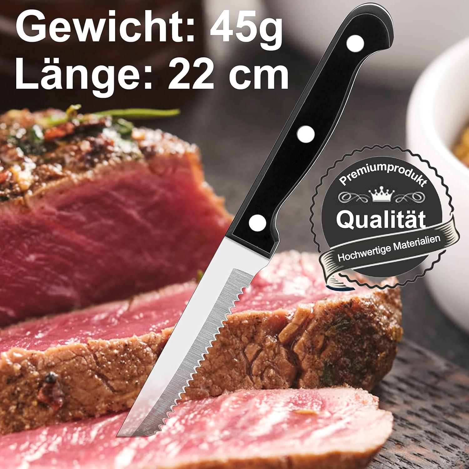 Steakmesser Set 12-teilig Edelstahl Rostfrei Spülmaschinenfest