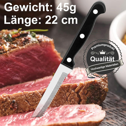 Steakmesser Set 12-teilig Edelstahl Rostfrei Spülmaschinenfest