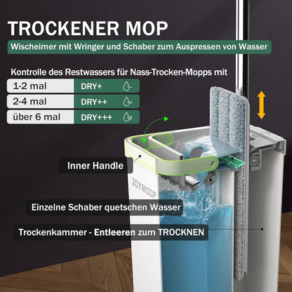Mopp- und Eimerset mit wiederverwendbaren Mikrofaserpads