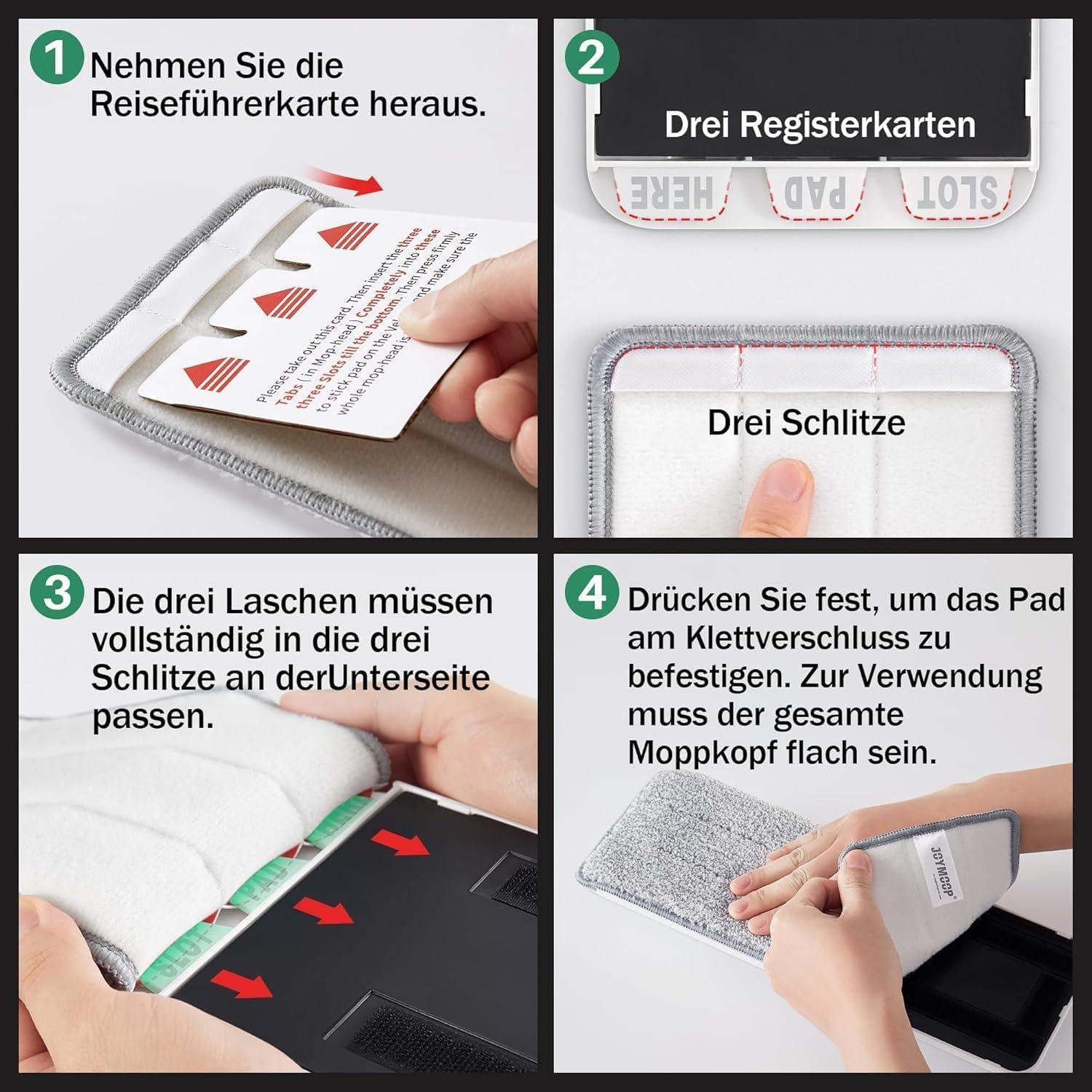 JOYMOOP Flachmopp Bodenwischer Mikrofaser Wischer Nass trocken Flexibel