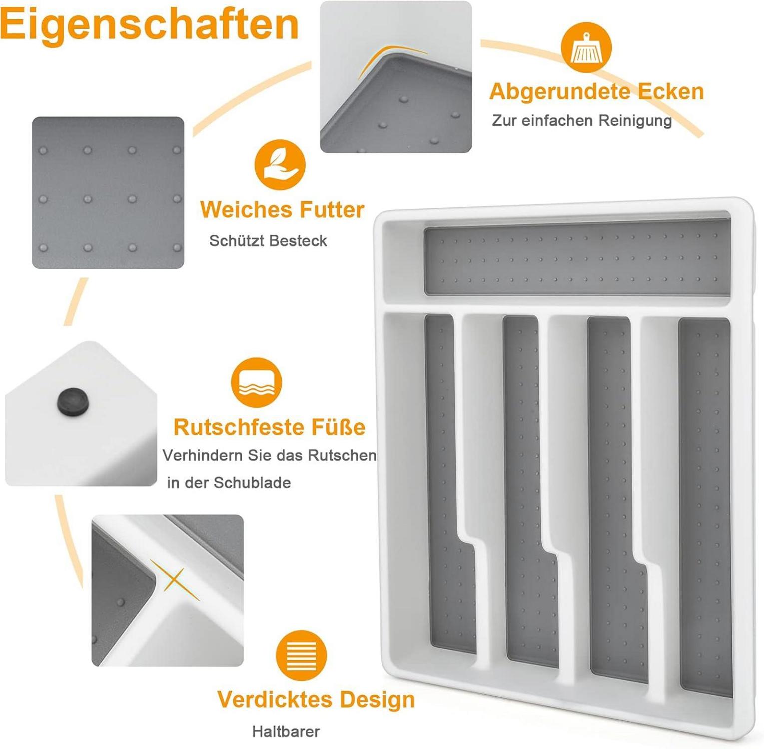 Besteckkasten für Schublade 2er Set, Plastik