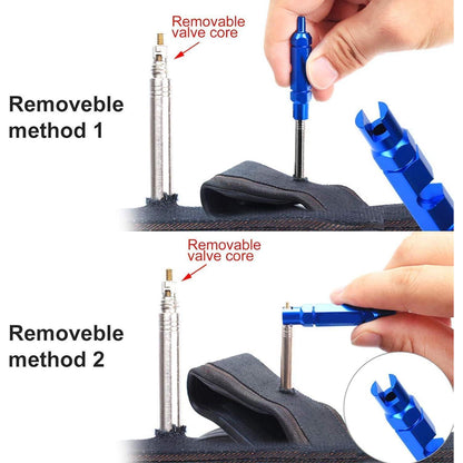 18-teiliges Ventilkernset für Presta-Ventile, Ventiladapter