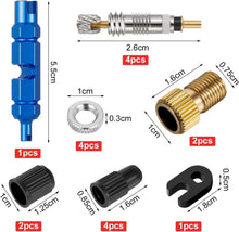 18-teiliges Ventilkernset für Presta-Ventile, Ventiladapter