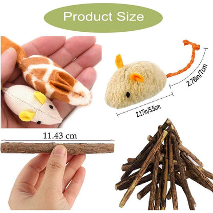 Katzenminzen Spielzeug 36 Stück Mäuse & Sticks