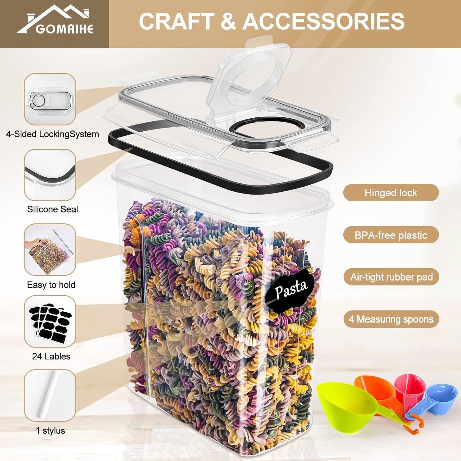 GoMaihe Vorratsdosen Set 2.5L 6 Stück Aufbewahrungsbox Küche Organizer Luftdicht Frischhaltedose Plastik mit Deckel