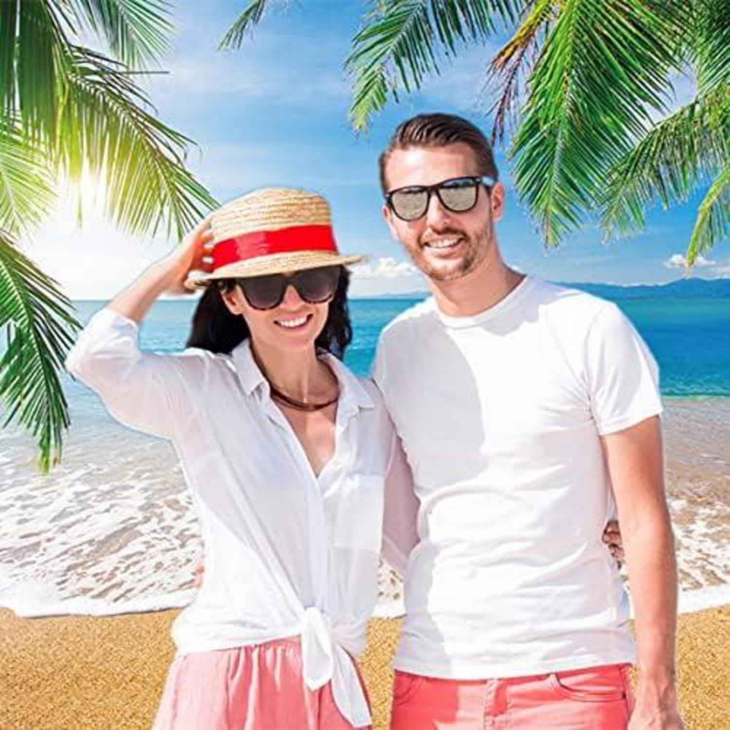 Tropischer Strand Fotografie Hintergrund Palmen Sommer Meer