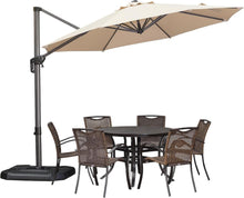 Sonnenschirm Ampelschirm 330 cm rund drehbar Fußpedal Beige