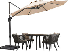 Sonnenschirm Groß 300cm Ampelschirm Rund 360° drehbar Beige