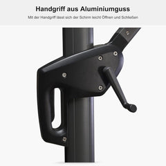 Sonnenschirm Groß 300cm Ampelschirm Rund 360° drehbar Beige