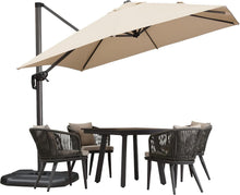 Sonnenschirm mit Kurbel 270x270cm Beige Ampelschirm 360° drehbar