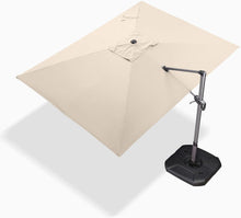 Ampelschirm Rechteckig Sonnenschirm 270x350 cm Drehbar Fußpedal Beige