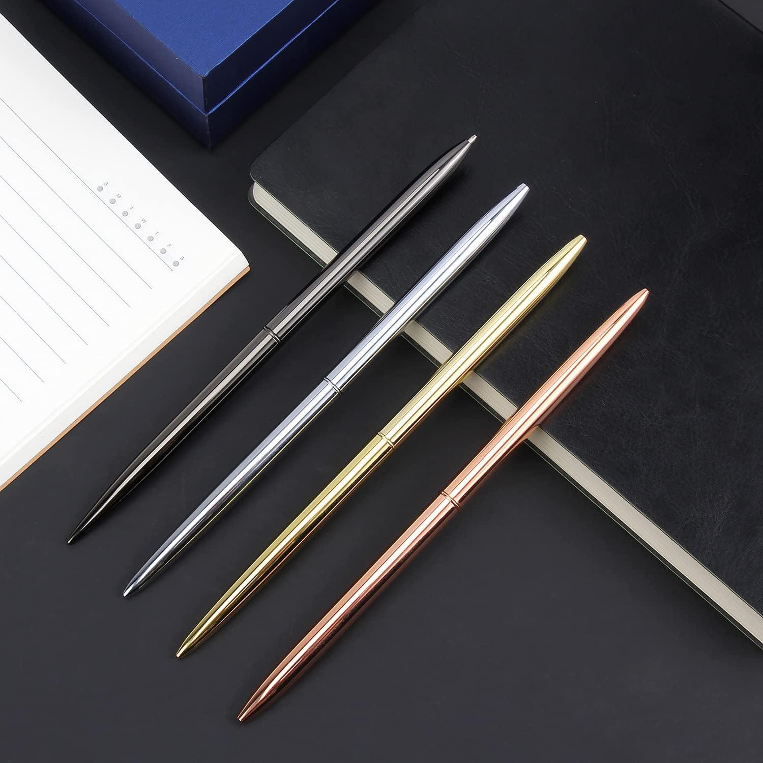 4er Set Metall Kugelschreiber mit schwarzer Tinte