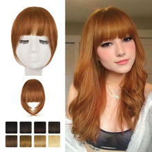 Echthaar Clip-in Pony Fringe Extensions Medium Auburn