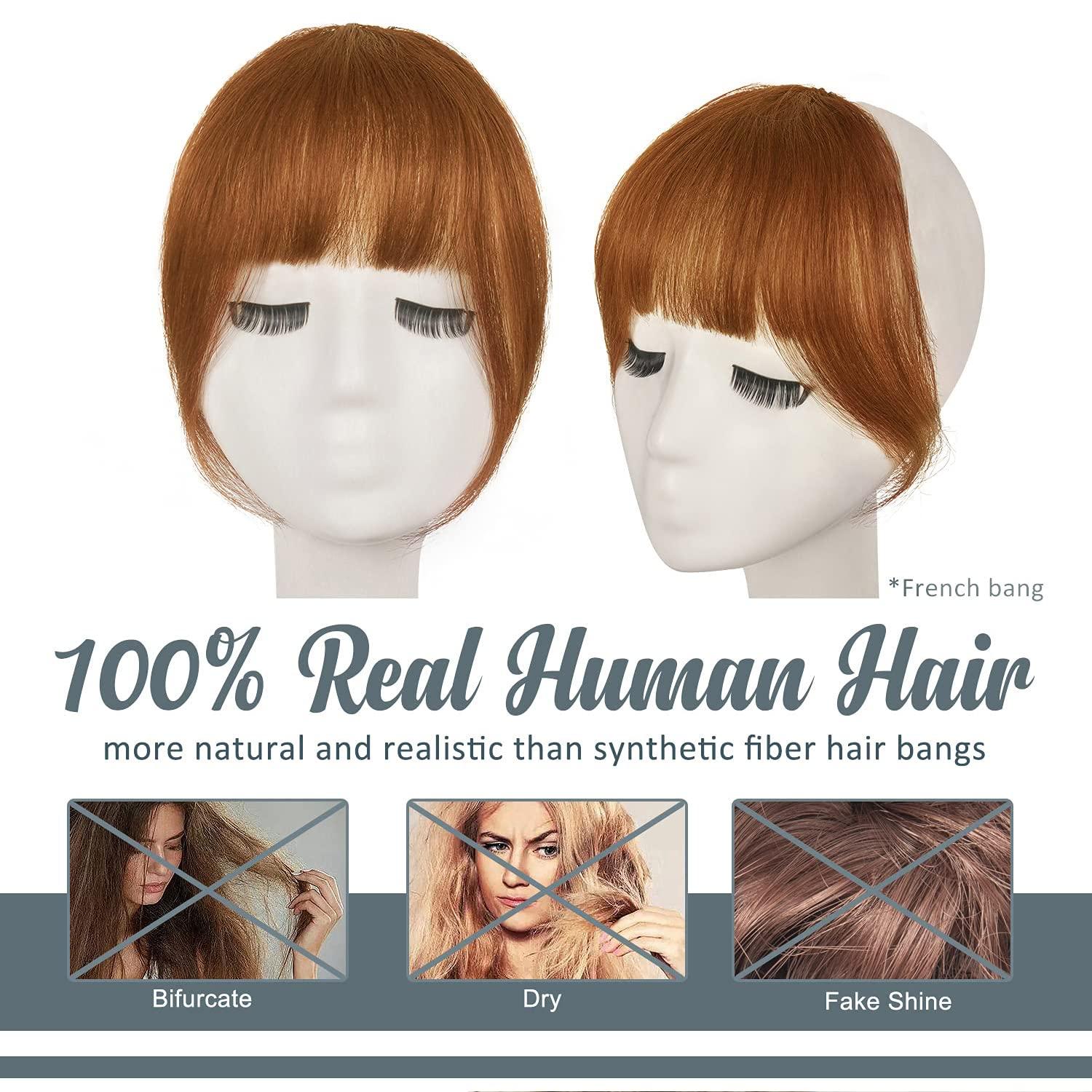 Echtes Menschliches Haar Clip in Pony - Auburn Fringe