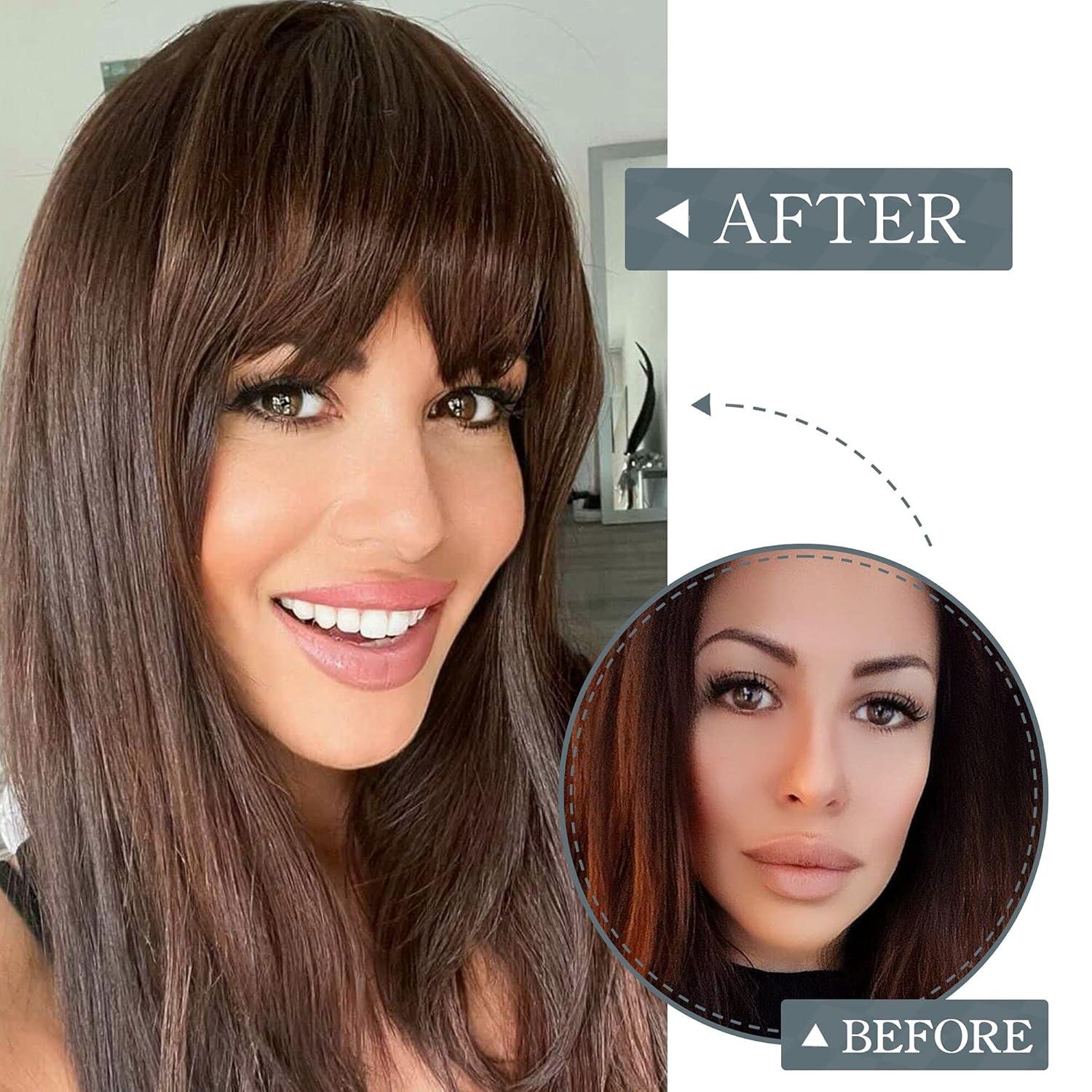 Clip in Bangs Pony Echthaar für Frauen Auburn Fringe Haarteile