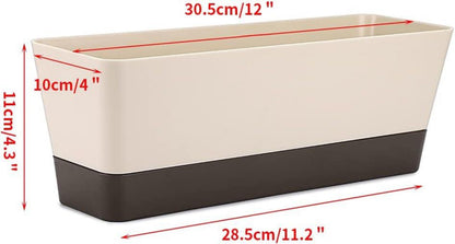 Rechteckiger Blumenkasten Kunststoff 30,5cm 3er Set Sukkulenten