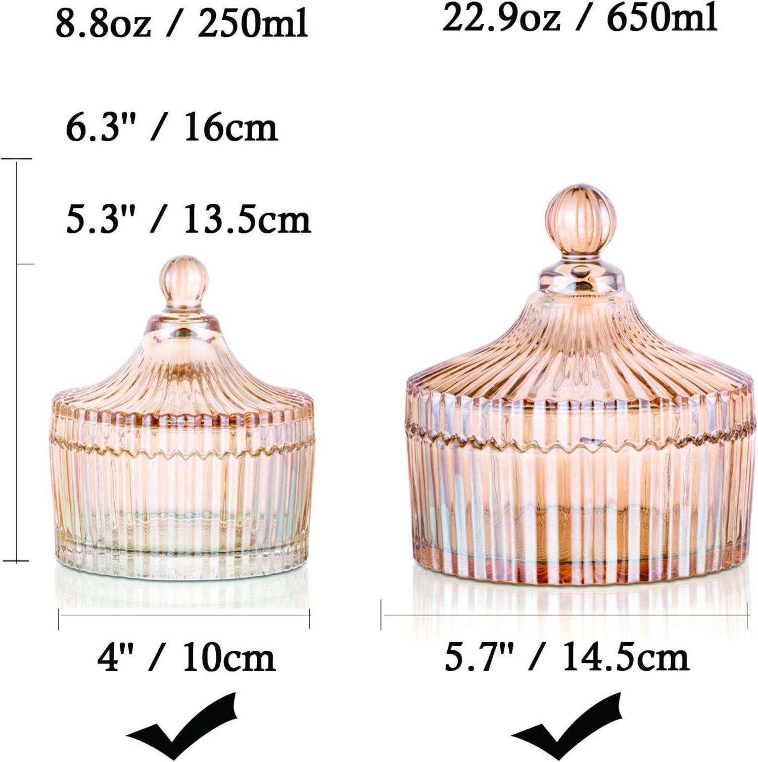 Süße Gläser mit Deckel Vintage Glasgefäße Vorratsgläser 250ML+650ML