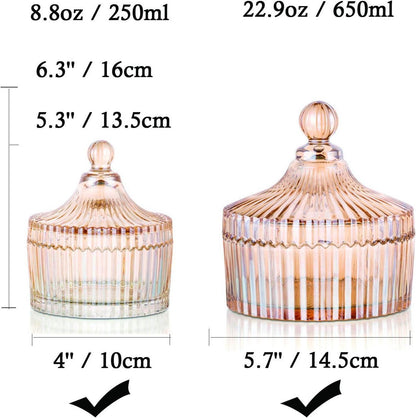 Süße Gläser mit Deckel Vintage Glasgefäße Vorratsgläser 250ML+650ML