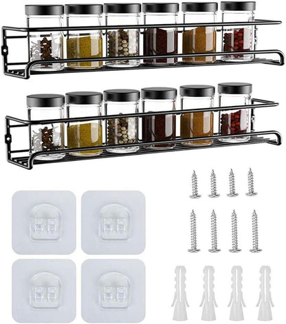 Gewürzregal Rostfreier Stahl ohne Bohren 2/4 Racks Organizer
