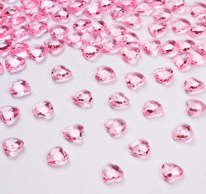 500 Stück Rosa Diamant Herzen 12mm DIY Hochzeit Deko