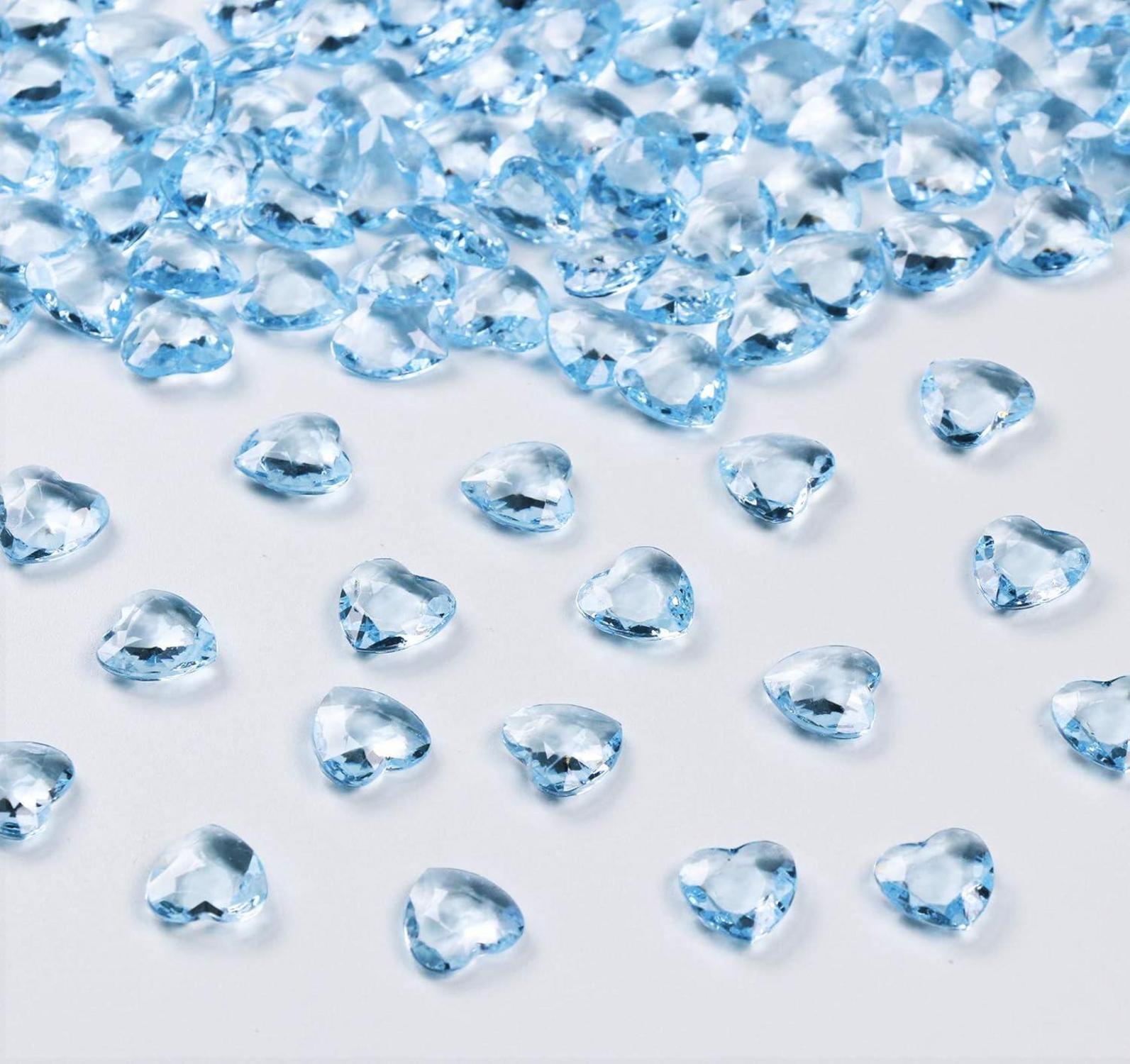 500 Stück Blau Herz Diamantkristalle 12mm DIY Deko Hochzeit
