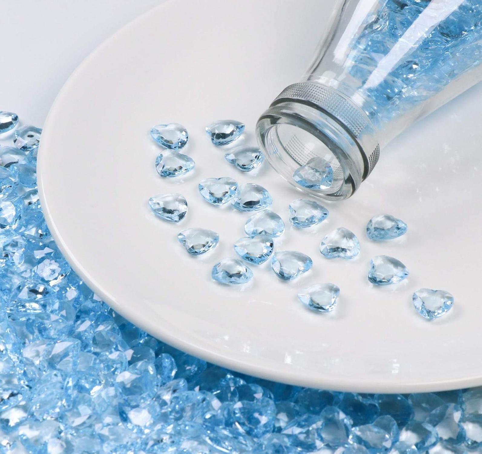 500 Stück Blau Herz Diamantkristalle 12mm DIY Deko Hochzeit
