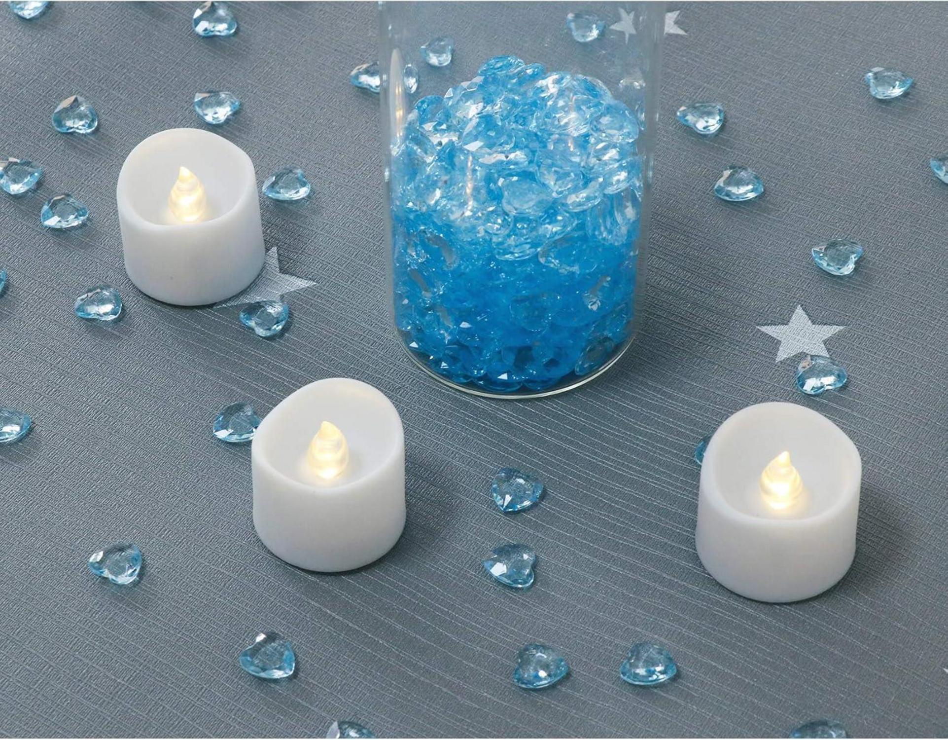 500x blau Herz Diamantkristalle 12mm Streudeko Hochzeit DIY