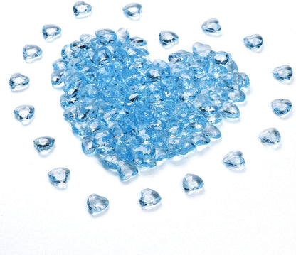 500 Blau Acryl Diamant Herzen 12mm Strass Deko Hochzeit DIY