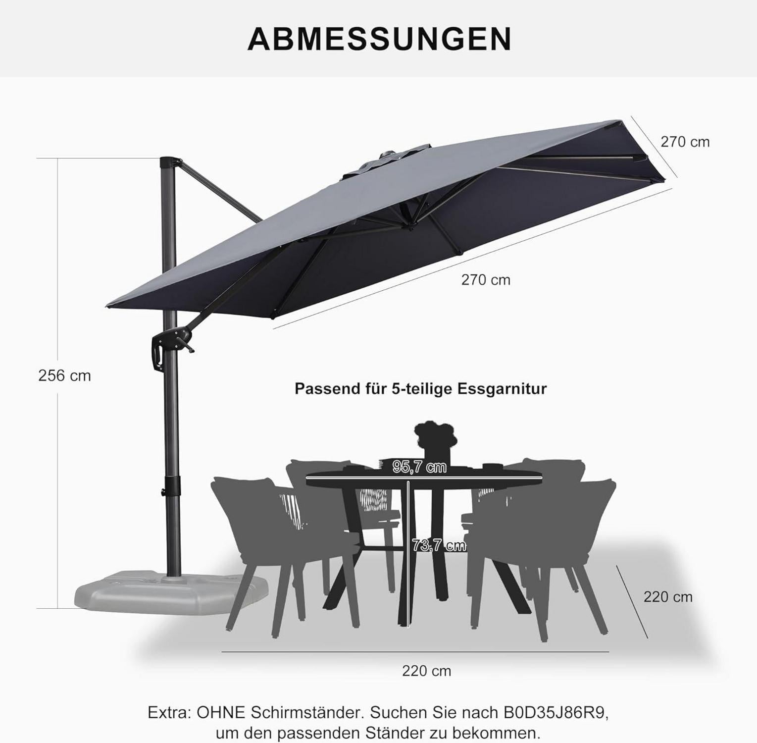 Ampelschirm 270x270 cm
