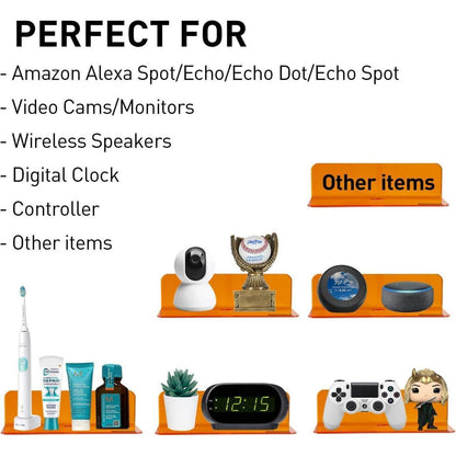 Acryl Wandregal 2er-Set ohne Bohren, 23cm, Orange