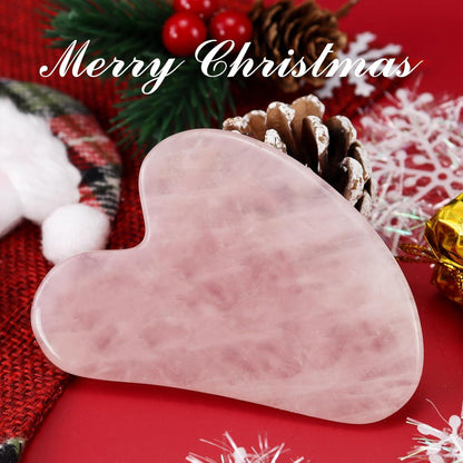 Gua Sha Rosenquarz Gesichts-Tool Weihnachtsgeschenke Familie