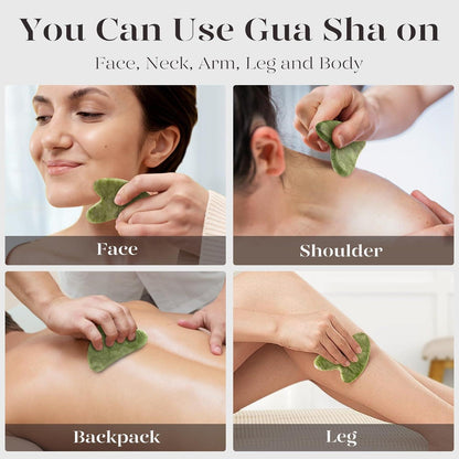 Gua Sha Stein Natürlicher Jade für Gesichtsmassage Xiuyan Jade
