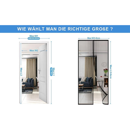 Fliegengitter Magnet Tür Insektenschutz Balkontür 90x230cm Schwarz