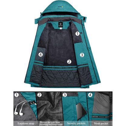 Damen Wasserdichte Skijacke Winddichte Winterjacke mit