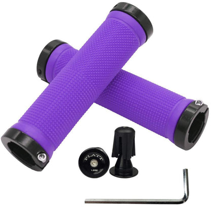 Rutschfeste Fahrrad Lenkergriffe Violett mit Endkappen & Werkzeug
