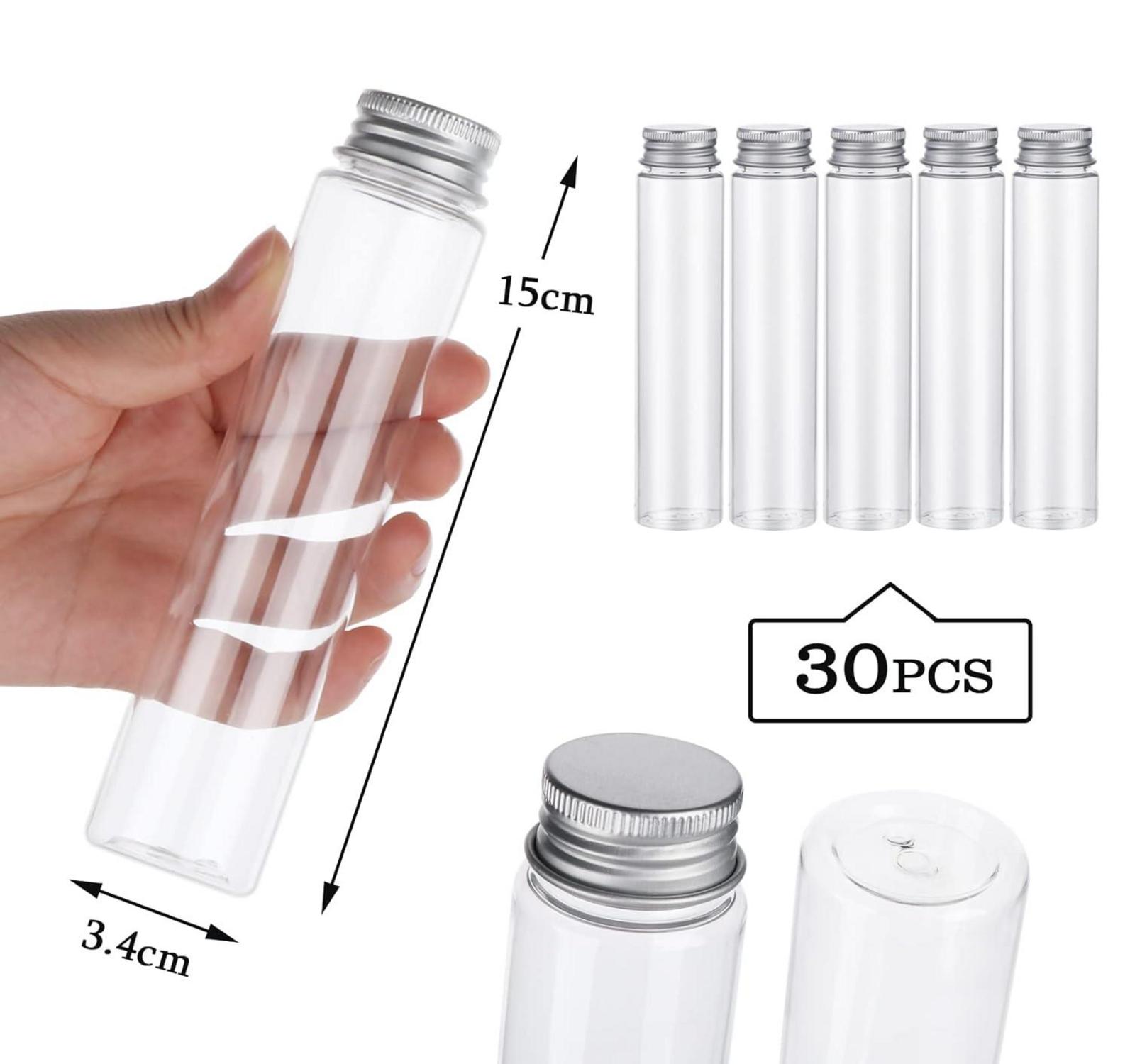 30er Set Transparente Kunststoff Reagenzgläser 110ml mit