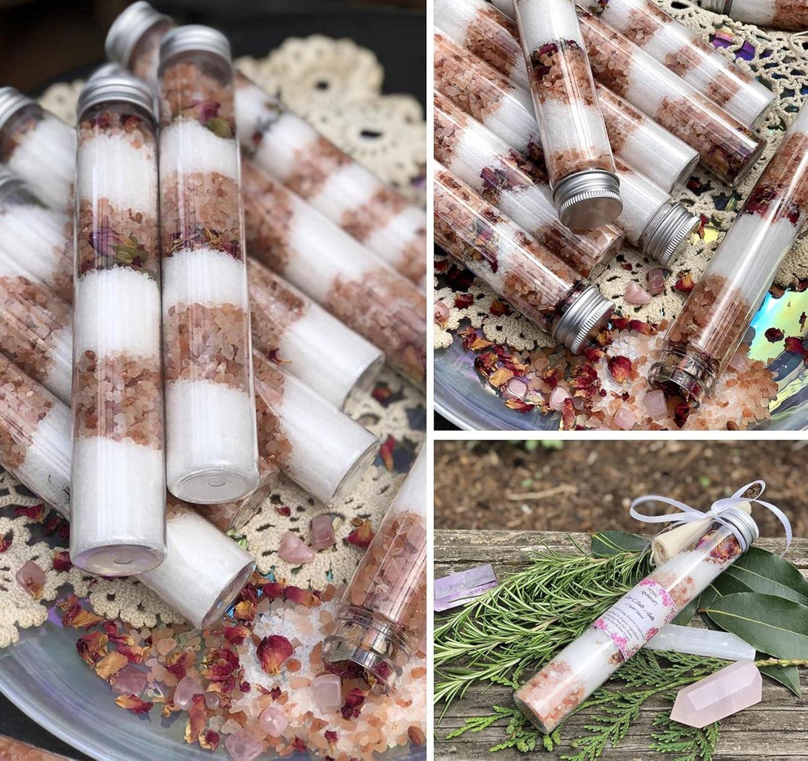 30 Stück Kunststoff Reagenzgläser 110ml mit Schraubverschluss Transparent Labor Behälter