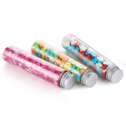 30 Stück Kunststoff Reagenzgläser 110ml mit Schraubverschluss Transparent Labor Behälter