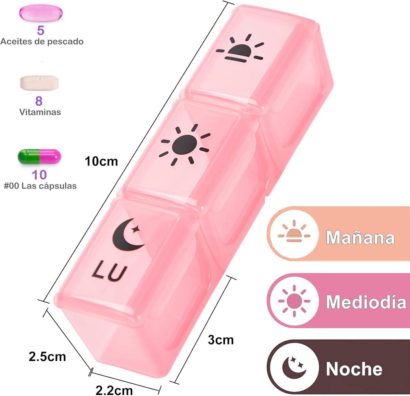 GeekerChip 7 Tage wöchentliche Pillendose Spanisch 3 Shots