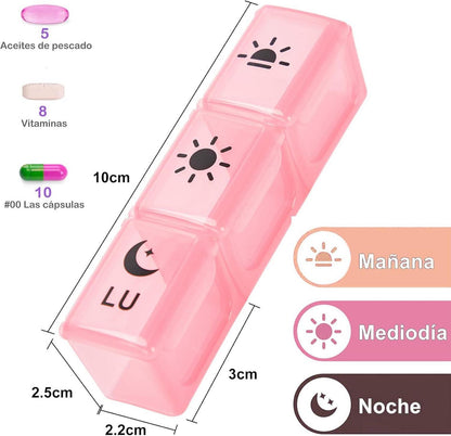 GeekerChip 7 Tage wöchentliche Pillendose Spanisch 3 Shots