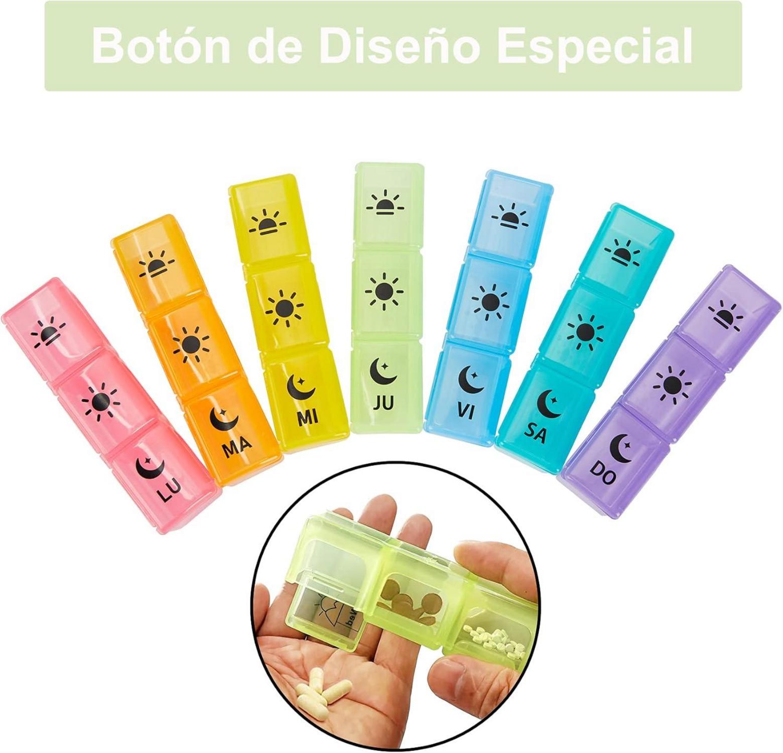 7-Tage Tablettenschachtel Spanisch wöchentlich 3 Schüsse