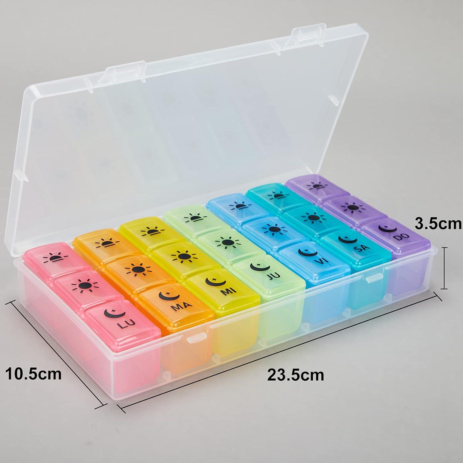 7 Tage wöchentlicher Pillenspender Spanisch 3 Schüsse groß Reise