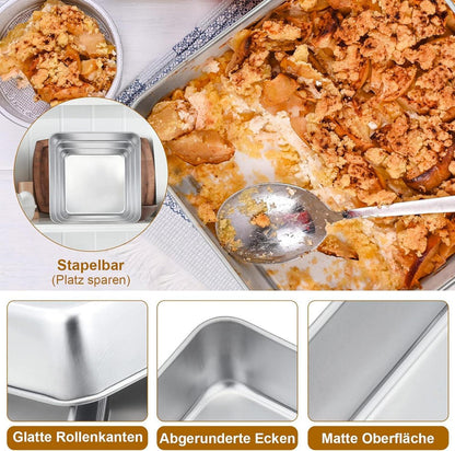 Quadratische Kuchenform 3er-Set Edelstahl Brownie Backform