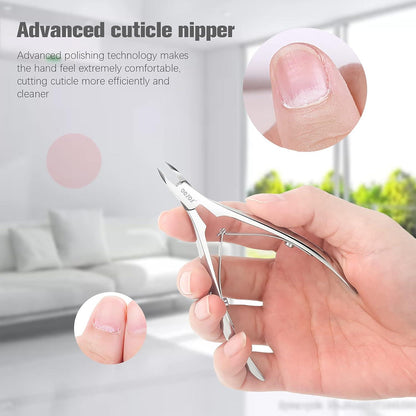 BEZOX Nagelhautzange mit 4-mm-Klaue - professioneller Nagelhautschneider aus Edelstahl, Spiegelpolitur