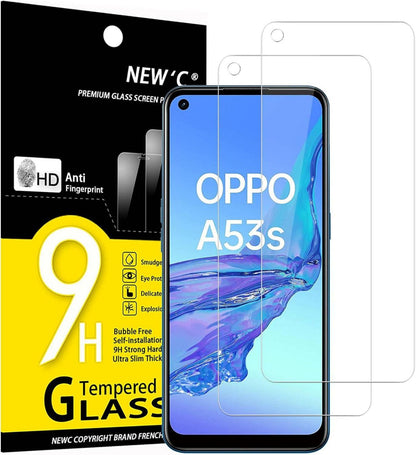 Panzer Schutz Glas 2 Stück für Oppo A53 A53s 9H Härte Ultra-klar