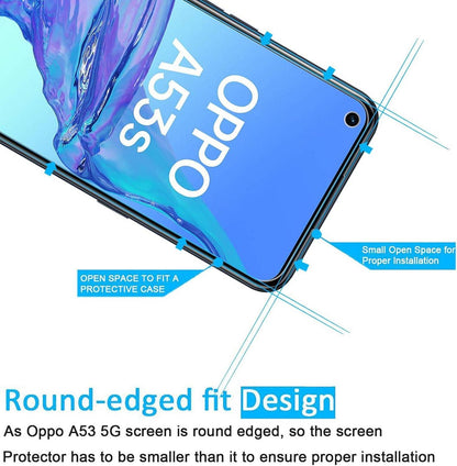 Panzer Schutz Glas 2 Stück für Oppo A53 A53s 9H Härte Ultra-klar