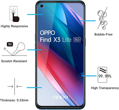Panzer Schutz Glas Oppo Find X3 Lite 2 Stück 9H Härte